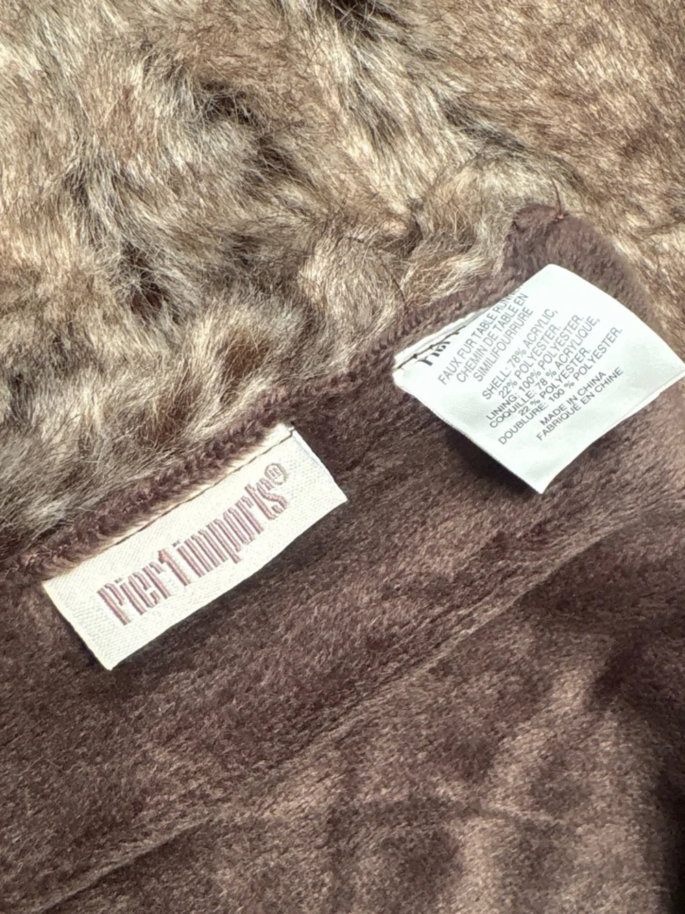 Pier 1 Imports Faux Fur Table Runner in Brown